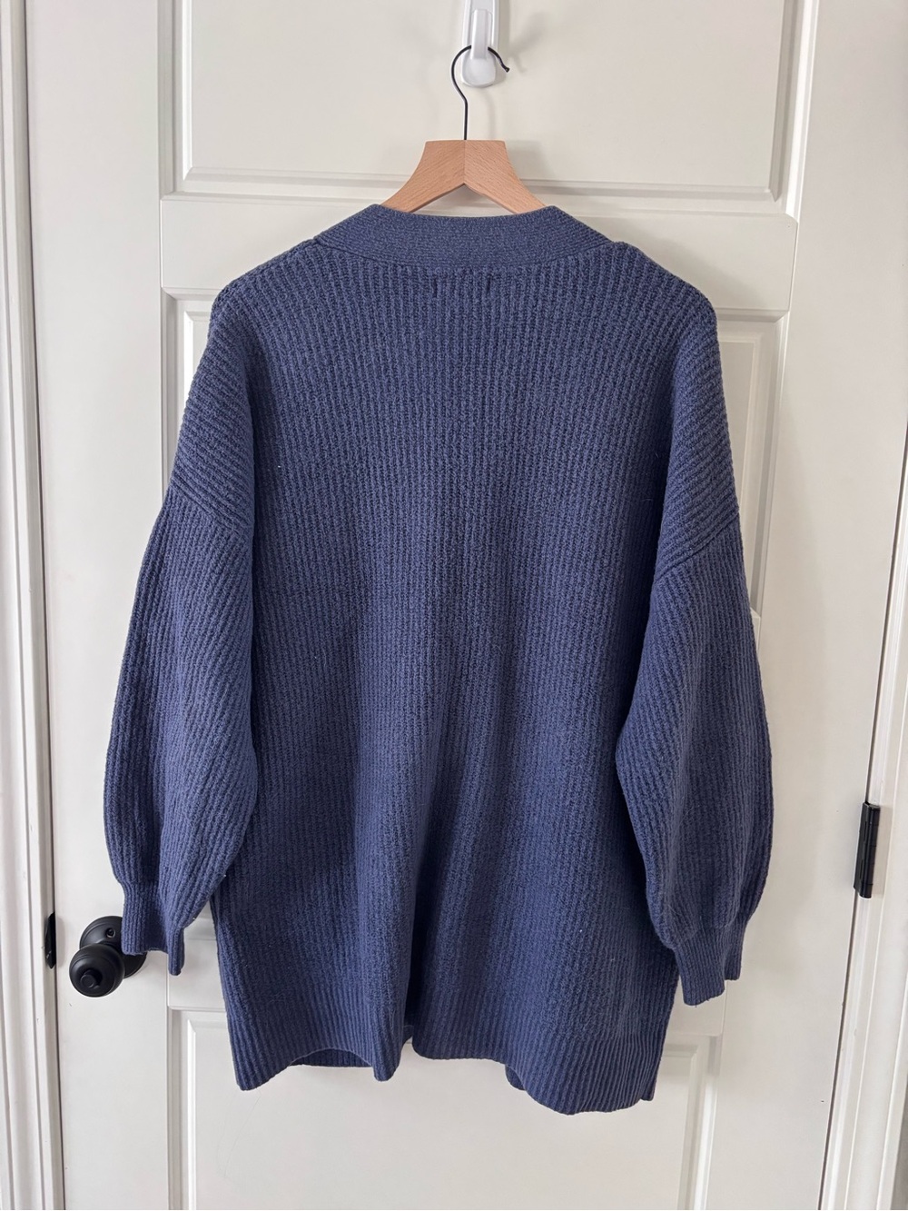 aerie Blue Rib-Knit Button Cardigan - Picture 4 of 4